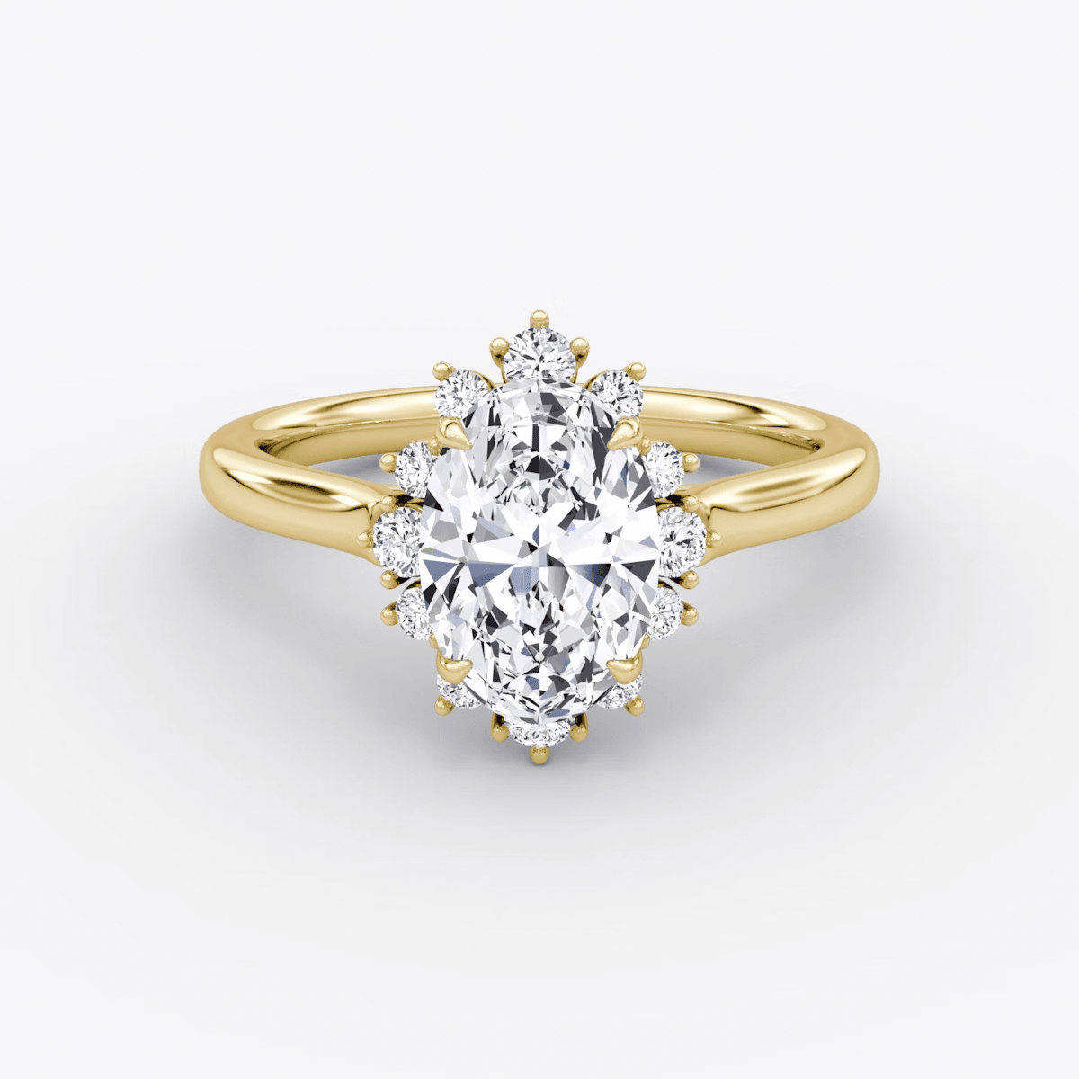 Aurora Halo Oval Engagement Ring - Intou