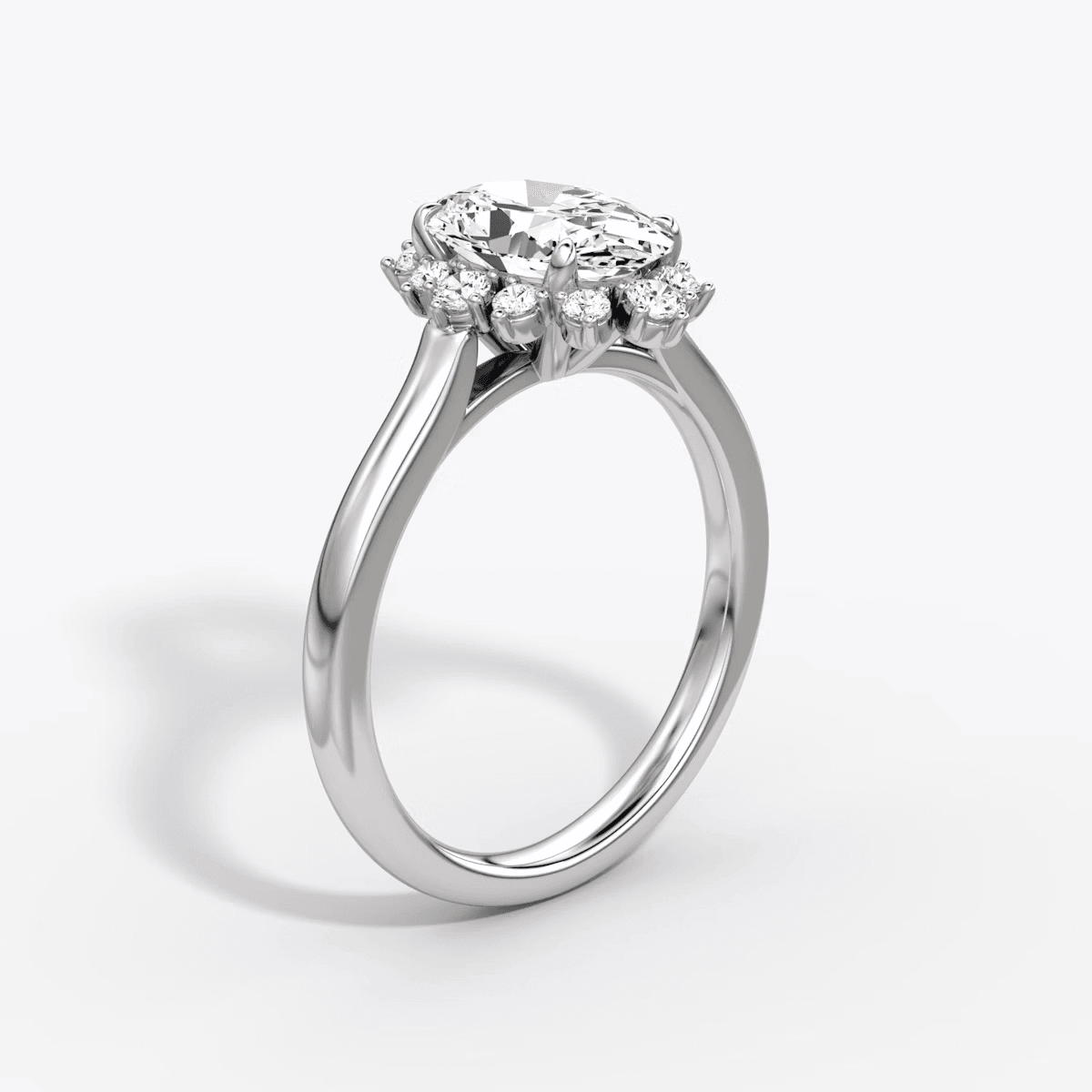 Aurora Halo Oval Engagement Ring - Intou