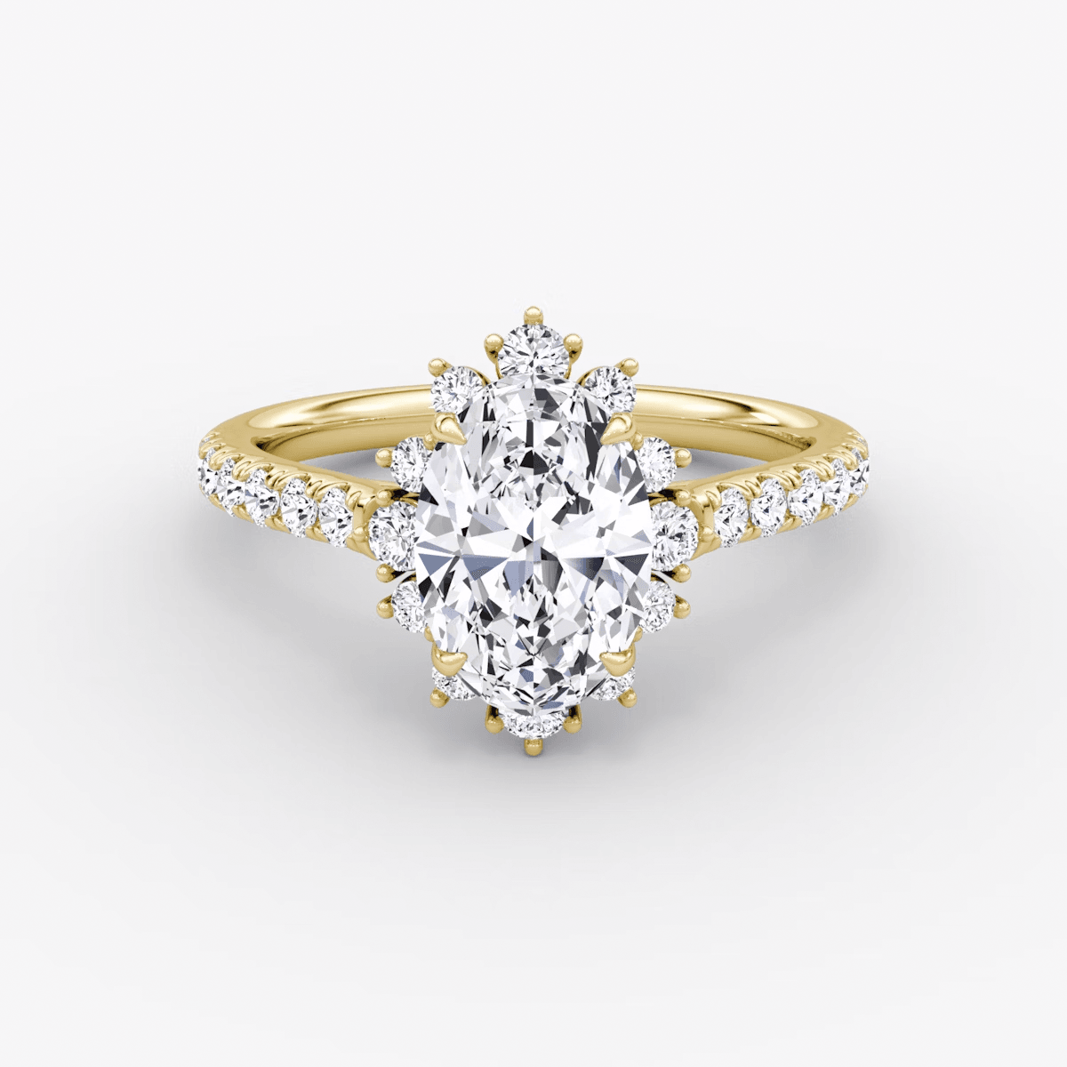 Aurora Halo Oval Pave Engagement Ring - Intou