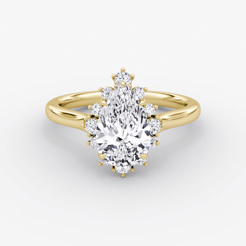 Aurora Halo Pear Engagement Ring - Intou