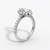 Aurora Halo Pear Pave Engagement Ring - Intou