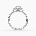 Aurora Halo Pear Pave Engagement Ring - Intou