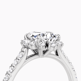 Aurora Halo Pear Pave Engagement Ring - Intou