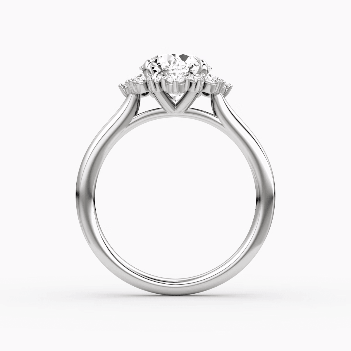 Aurora Halo Round Engagement Ring - Intou