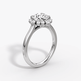 Aurora Halo Round Engagement Ring - Intou