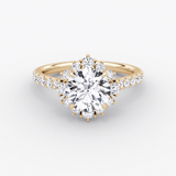 Aurora Halo Round Pave Engagement Ring - Intou