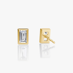 Baguette Bezel Solitaire Stud - Intou