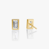 Baguette Bezel Solitaire Stud - Intou