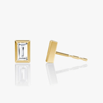 Baguette Bezel Solitaire Stud - Intou