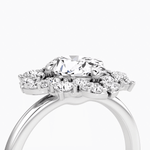 Carnation Oval Cut Halo Engagement Ring - Intou