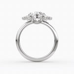 Carnation Oval Cut Halo Engagement Ring - Intou