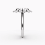 Carnation Oval Cut Halo Engagement Ring - Intou