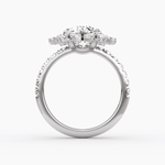 Carnation Oval Cut Halo Pave Engagement Ring - Intou