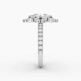 Carnation Oval Cut Halo Pave Engagement Ring - Intou