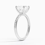 Channel Set Asscher Cut Diamond Engagement Ring - Intou