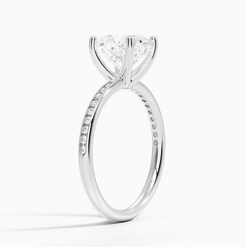 Channel Set Cushion Cut Diamond Engagement Ring - Intou