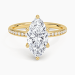 Channel Set Marquise Cut Diamond Engagement Ring - Intou