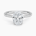 Channel Set Oval Cut Diamond Engagement Ring - Intou