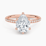 Channel Set Pear Cut Diamond Engagement Ring - Intou