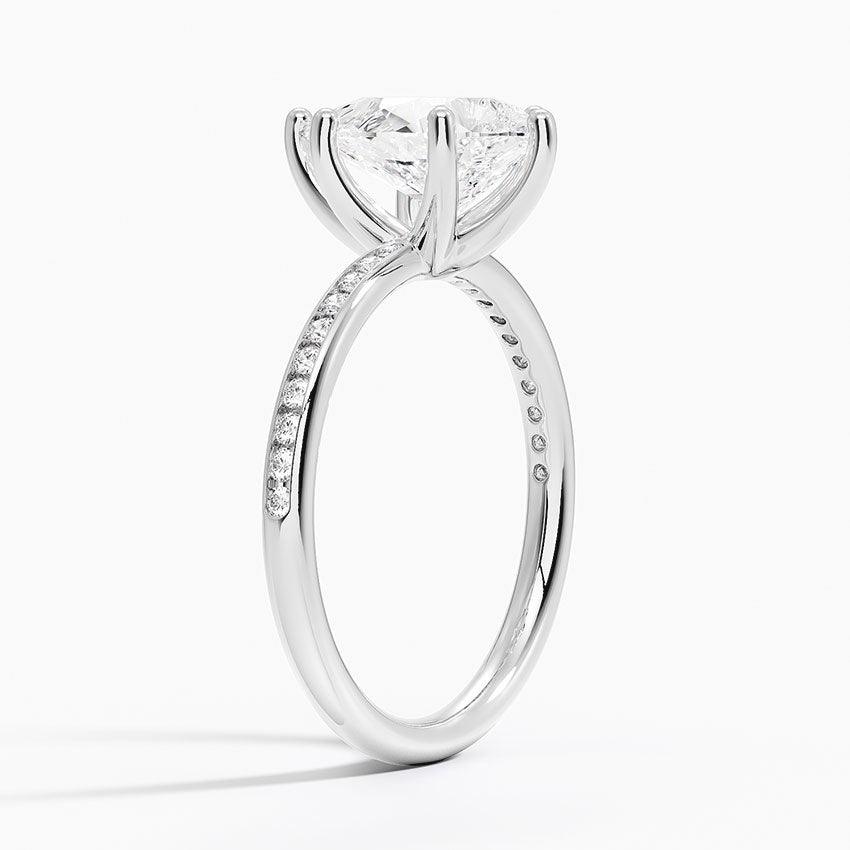 Channel Set Pear Cut Diamond Engagement Ring - Intou