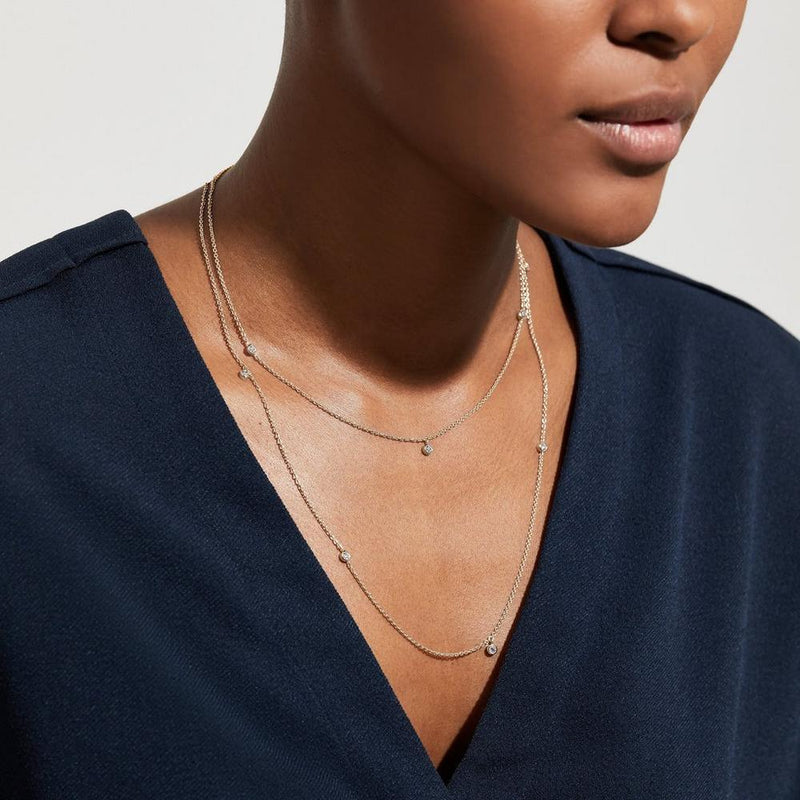 Clea Multi-Diamond Sautoir Station Necklace