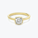 Cushion Bezel Engagement Ring - Intou