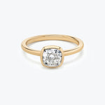 Cushion Bezel Engagement Ring - Intou