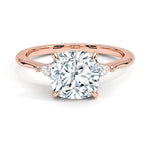 Cushion Cut Aria Three Stone Diamond Engagement Ring - Intou