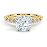 Cushion Cut Graduated Diamond Engagement Ring - Intou