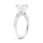 Cushion Cut Graduated Diamond Engagement Ring - Intou