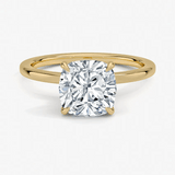 Cushion Cut Hidden Halo Diamond Engagement Ring - Intou