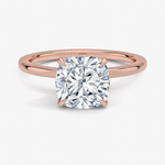 Cushion Cut Hidden Halo Diamond Engagement Ring - Intou