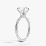 Cushion Cut Hidden Halo Diamond Engagement Ring - Intou