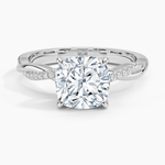 Cushion Cut Twisted Engagement Ring - Intou