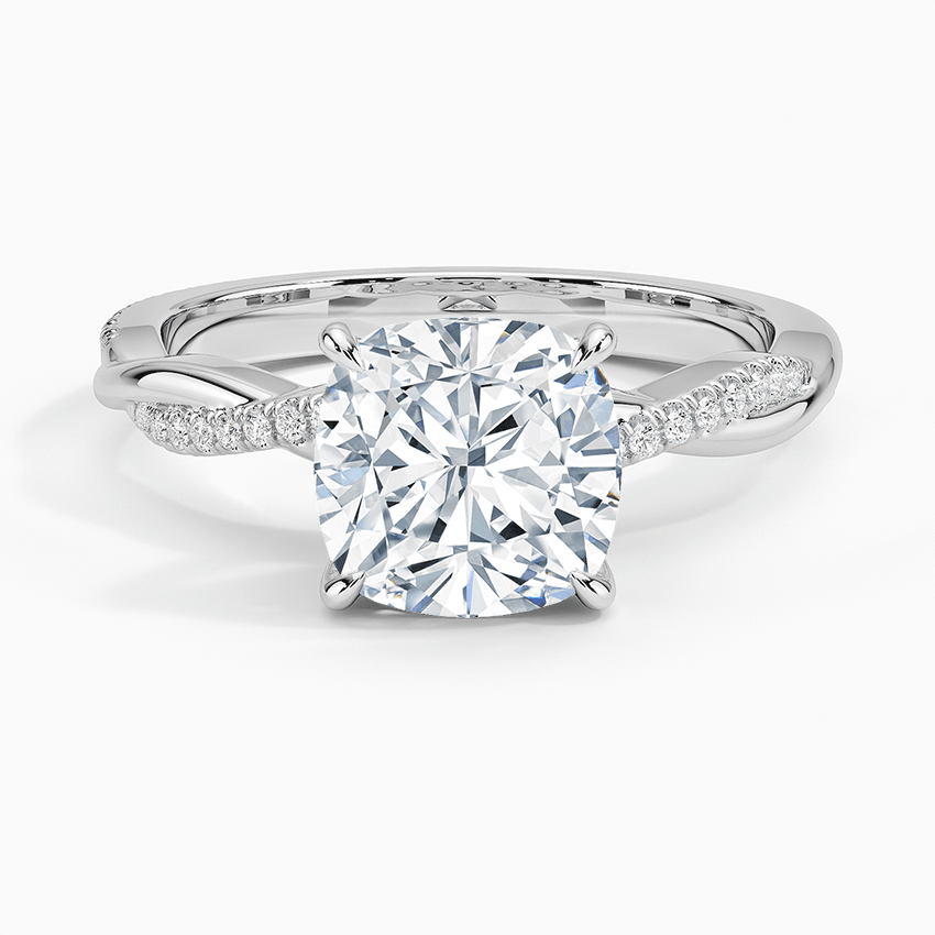 Cushion Cut Twisted Engagement Ring - Intou