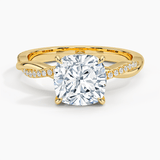 Cushion Cut Twisted Engagement Ring - Intou