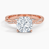 Cushion Cut Twisted Engagement Ring - Intou