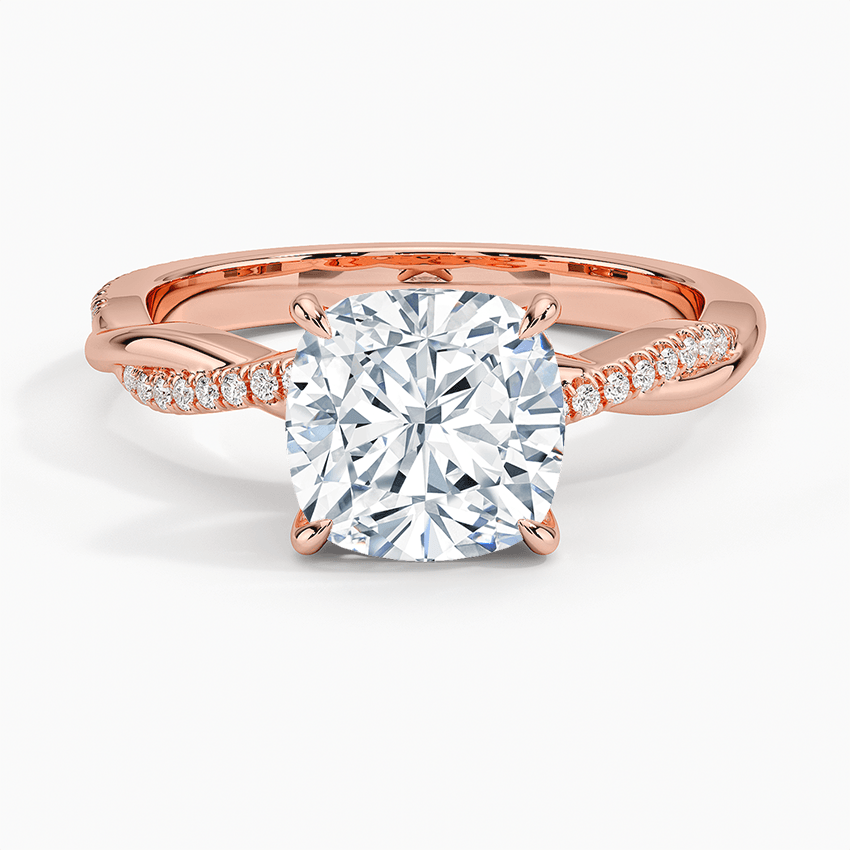 Cushion Cut Twisted Engagement Ring - Intou