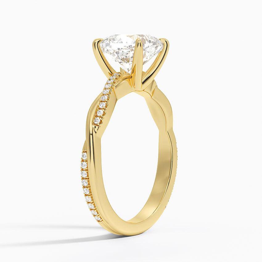 Cushion Cut Twisted Engagement Ring - Intou