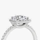 Cushion Halo Pave Engagement Ring - Intou