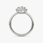 Cushion Halo Pave Engagement Ring - Intou