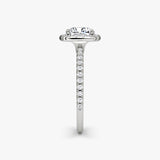 Cushion Halo Pave Engagement Ring - Intou