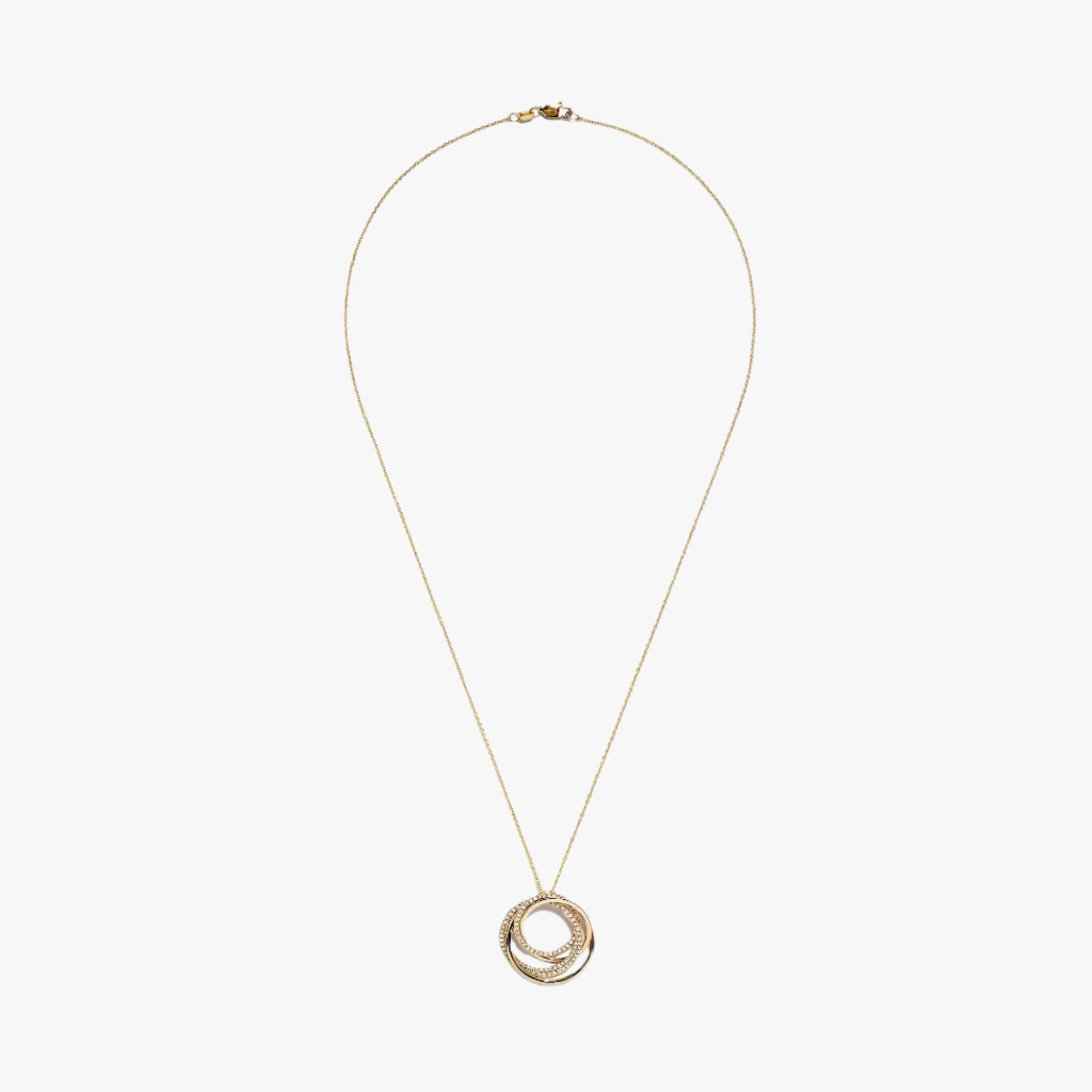 Diamond Circles Pendant Necklace - Intou