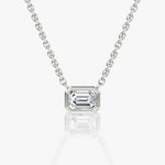 Emerald Bezel Solitaire Necklace - Intou