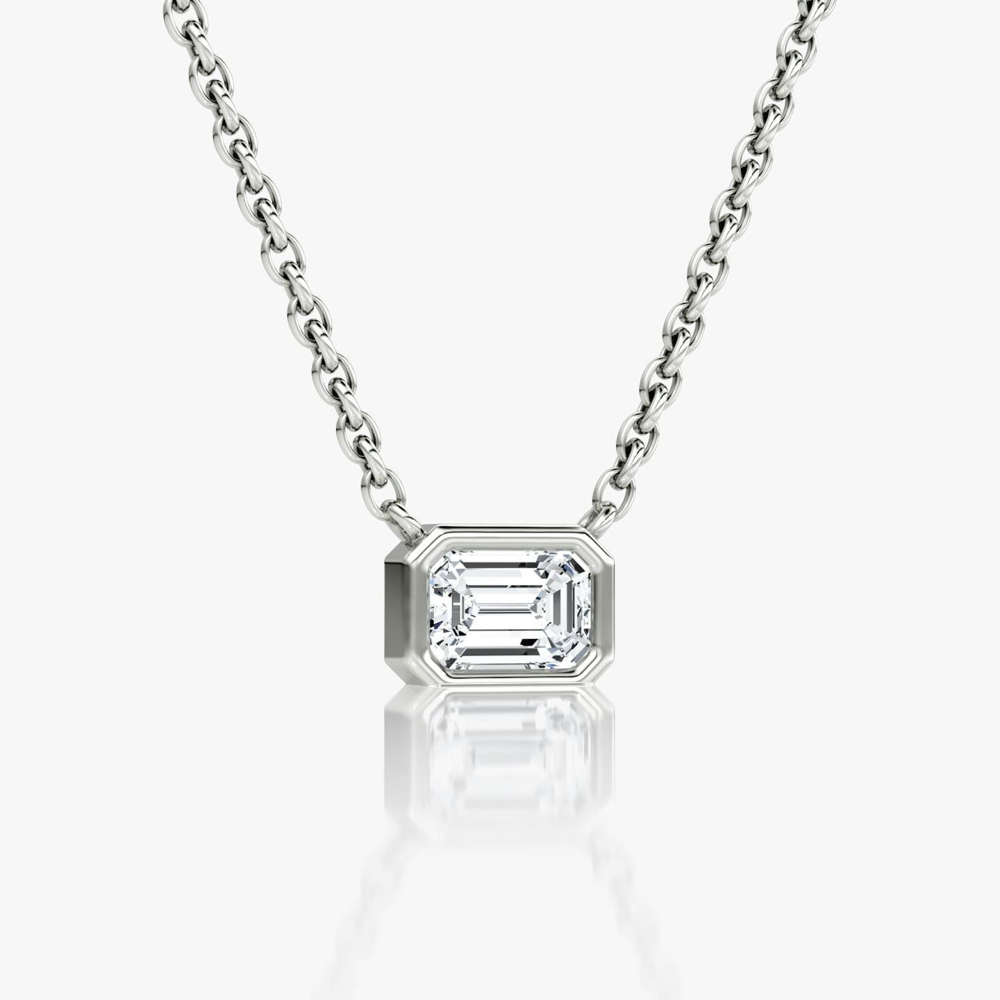 Emerald Bezel Solitaire Necklace - Intou