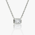 Emerald Bezel Solitaire Necklace - Intou