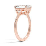 Emerald Cut Aria Three Stone Diamond Engagement Ring - Intou