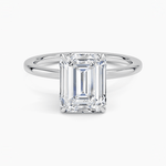 Emerald Cut Hidden Halo Diamond Engagement Ring - Intou