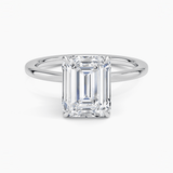 Emerald Cut Hidden Halo Diamond Engagement Ring - Intou