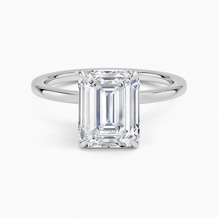 Emerald Cut Hidden Halo Diamond Engagement Ring - Intou